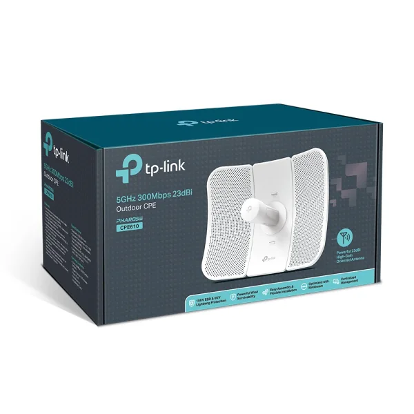 TP-LINK CPE610 5GHz 300Mbps 23dBi Outdoor Professional Antenna, IP65 weatherproof