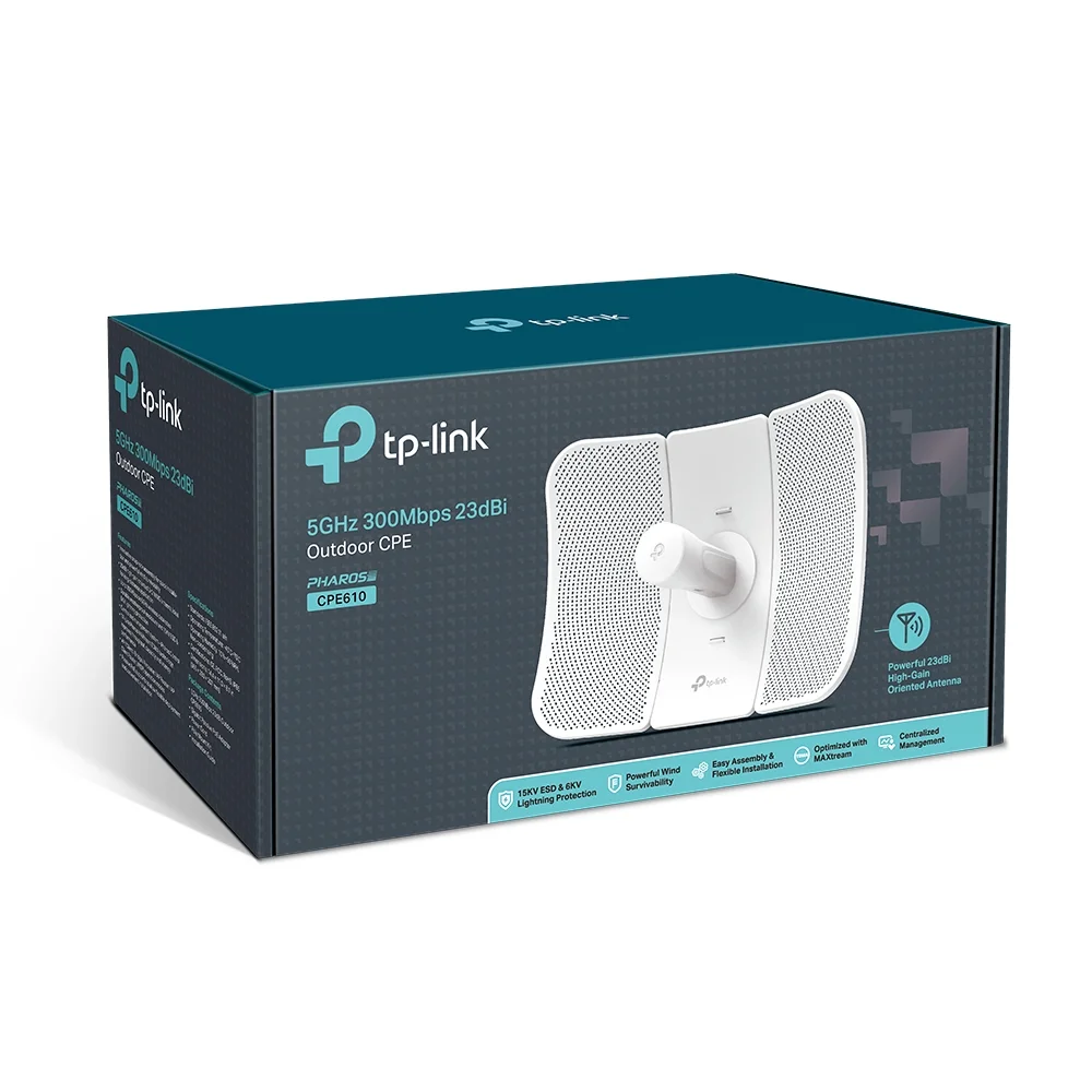 TP-LINK CPE610 5GHz 300Mbps 23dBi Outdoor Professional Antenna, IP65 weatherproof